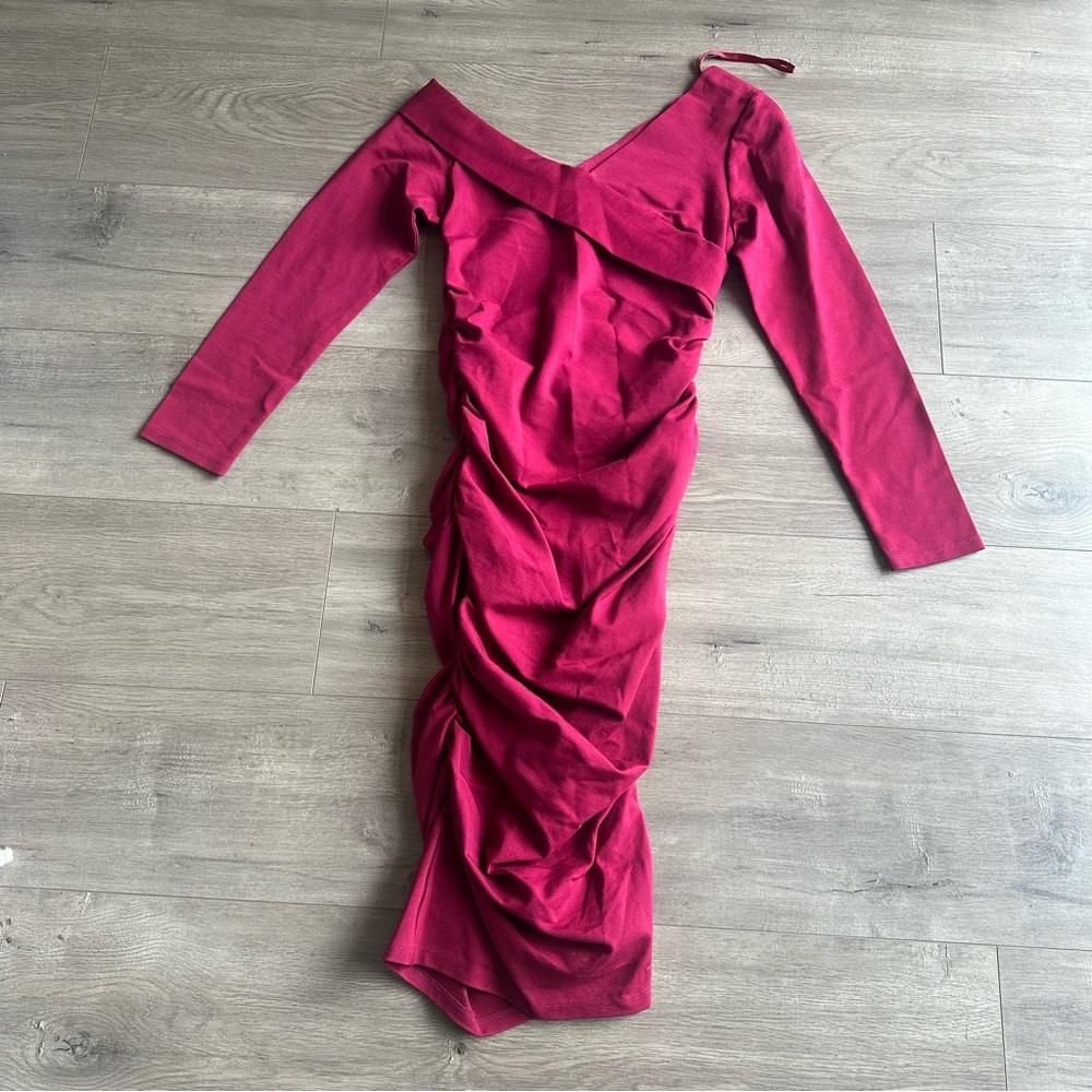 VGUC Lisa Nicole Collection Berry Pink Off-Shoulder Dress - size medium